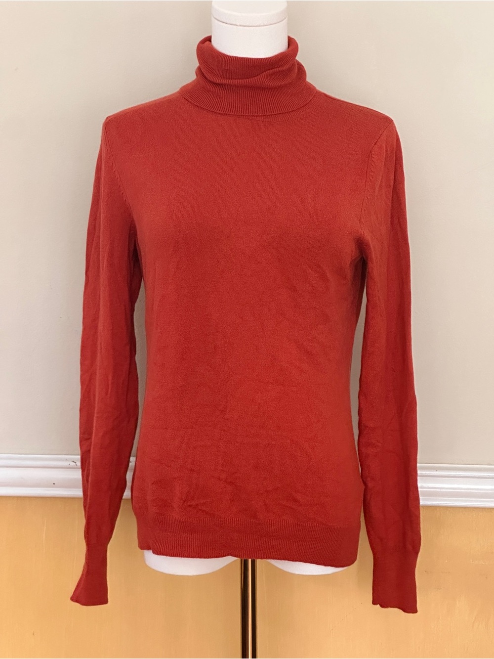 Banana Republic Silk-Blend Orange Turtleneck Sweater